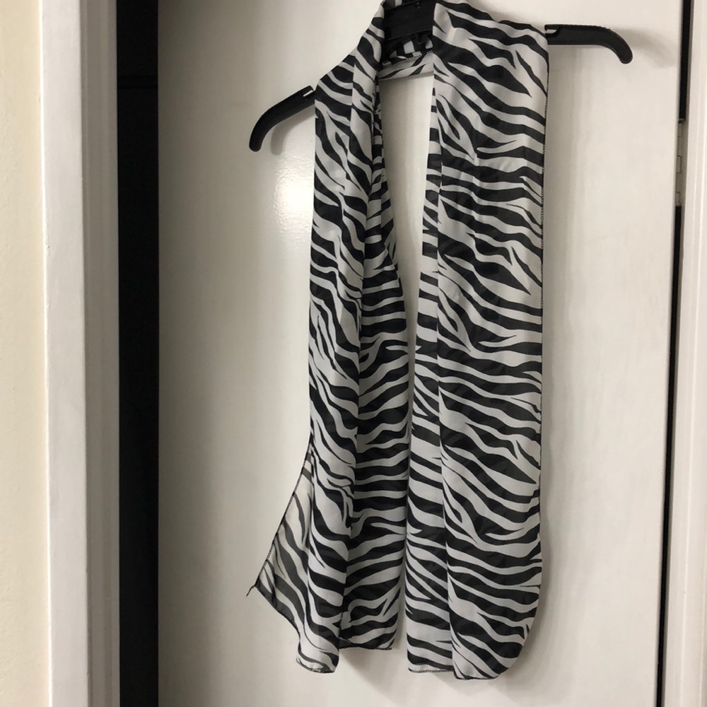 Sheer zebra scarf.